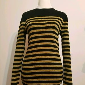 Ralph Lauren Womens Black Gold Metallic Tubic